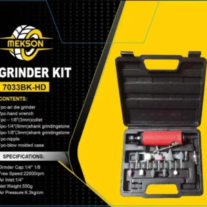 Pneumatic Air Die Grinder Kit With Rubber Grip - MEKSON - MK-7033BK_HD Red Grip