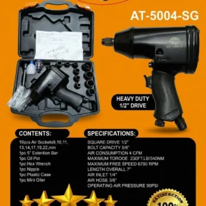 Pneumatic Impact Wrench 1/2" Sq. Drive with Kit AT-5004KSG